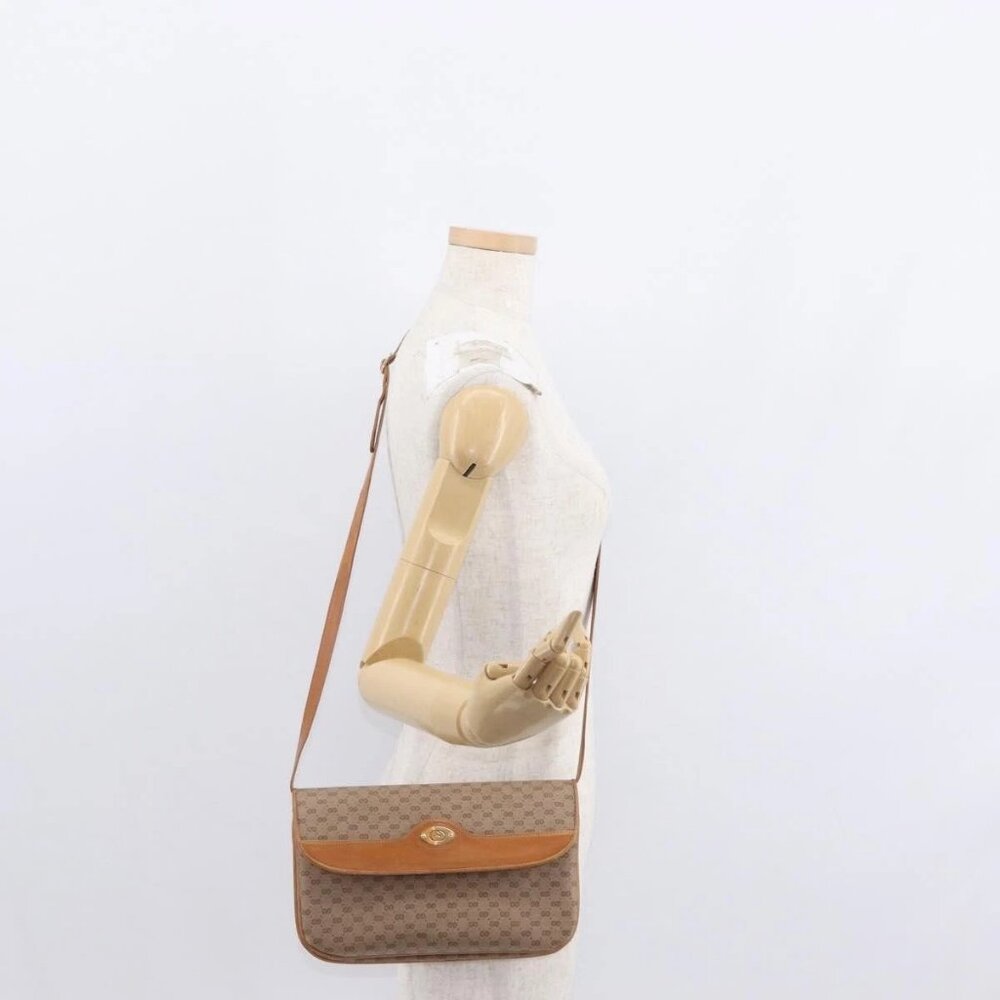 GUCCI Micro GG Supreme Shoulder Bag PVC Beige Gold 004 106 0024 Auth BA8625